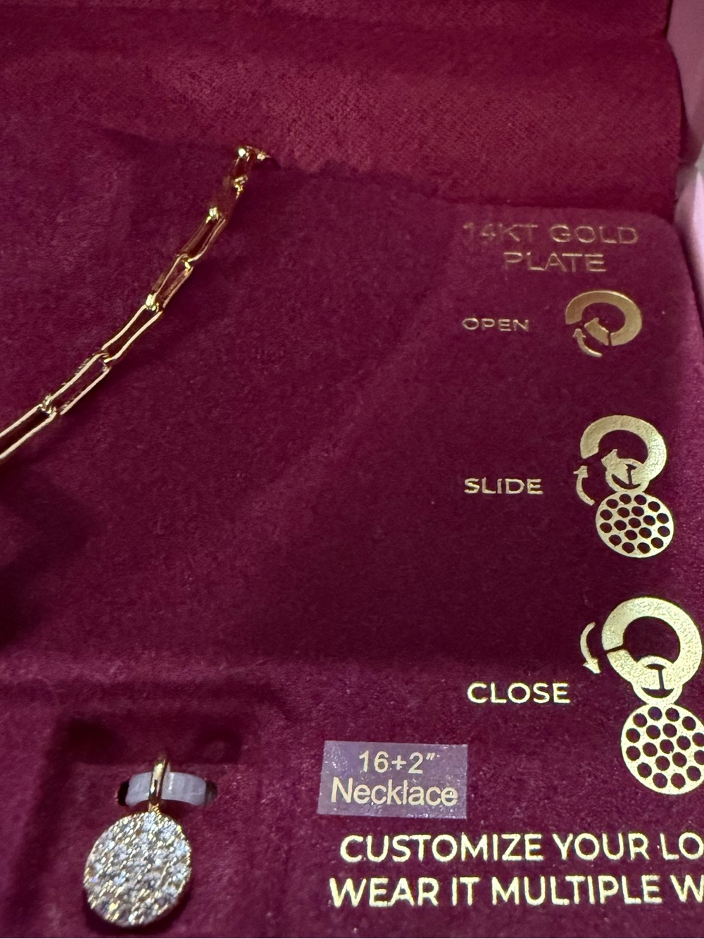 Charm Bar 14KT Gold Plated Necklace Set-New - Picture 3 of 3